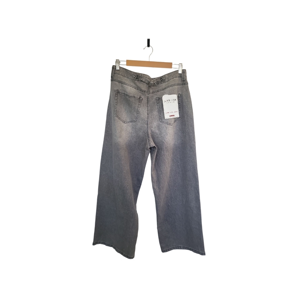 NWT Love Cult Gray High Rise Wide Leg Jeans Sz 15 Juniors / 34" Waist - Picture 3 of 8